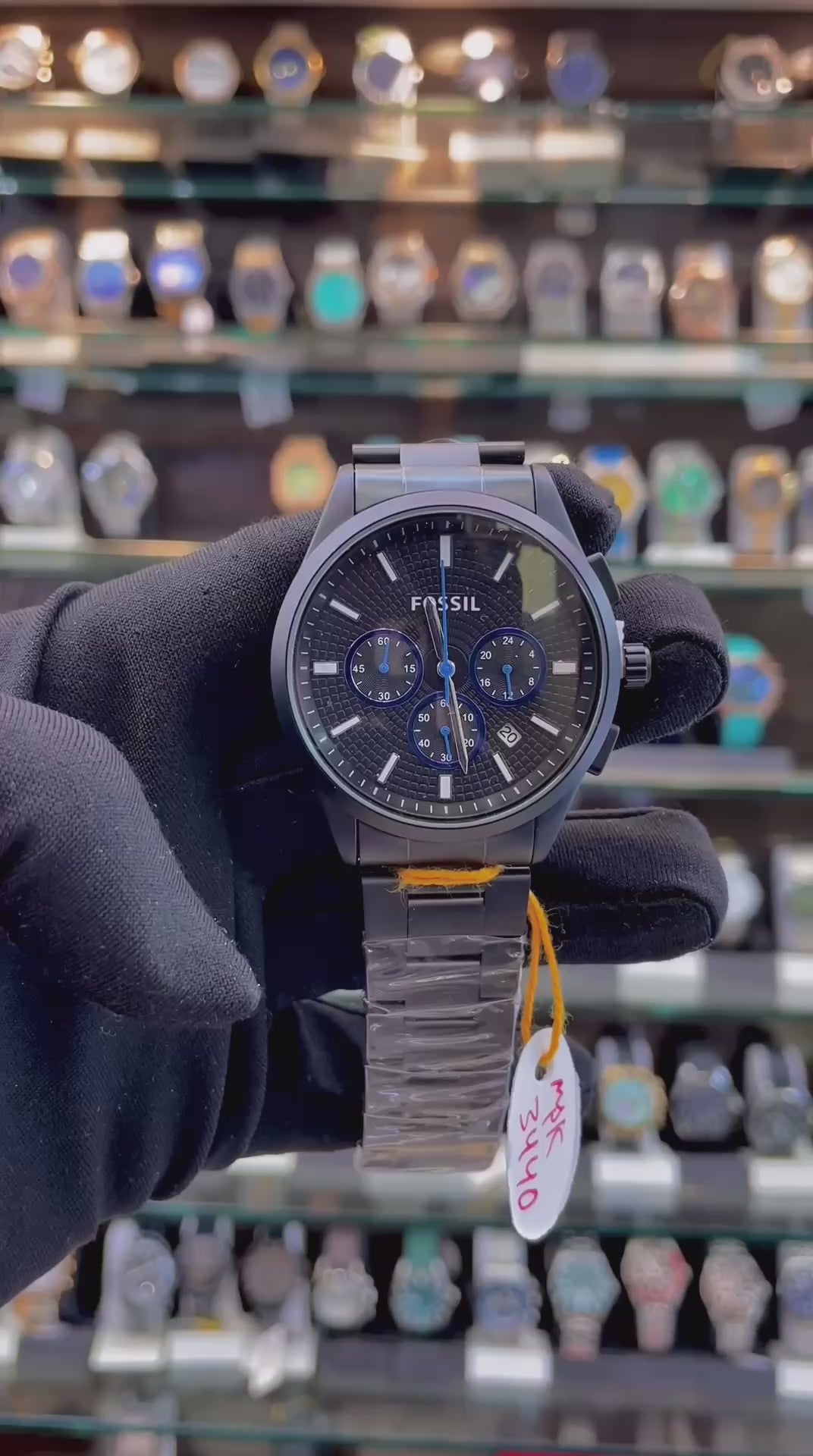 FOSSIL EVERETT CHRONOGRAPH MATTE BLACK 🖤 WATCH ⌚