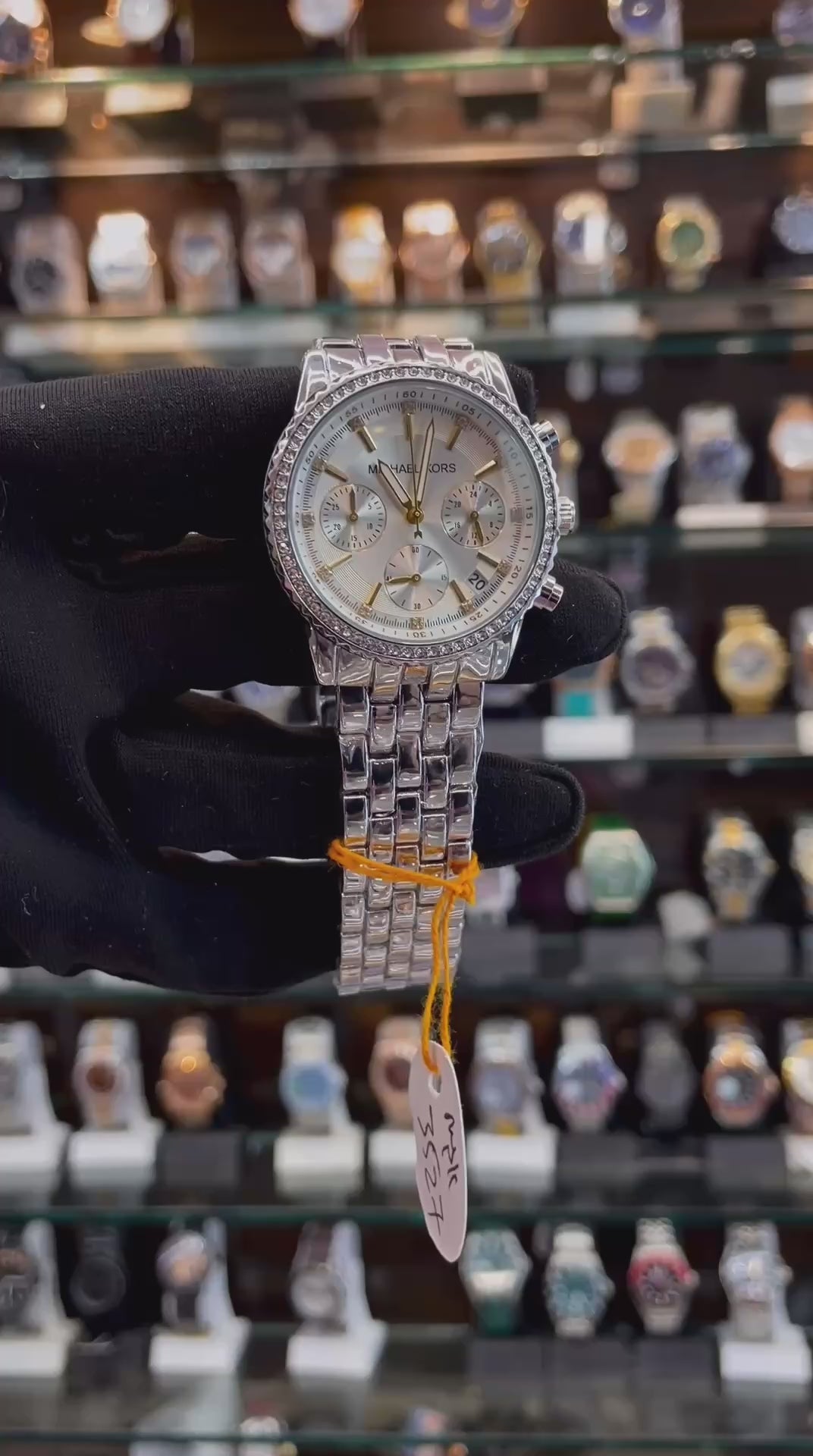 MICHAEL KORS (MK) CHRONOGRAPH FOR GIRLS SILVER 🥈 DIAL WHITE 🤍