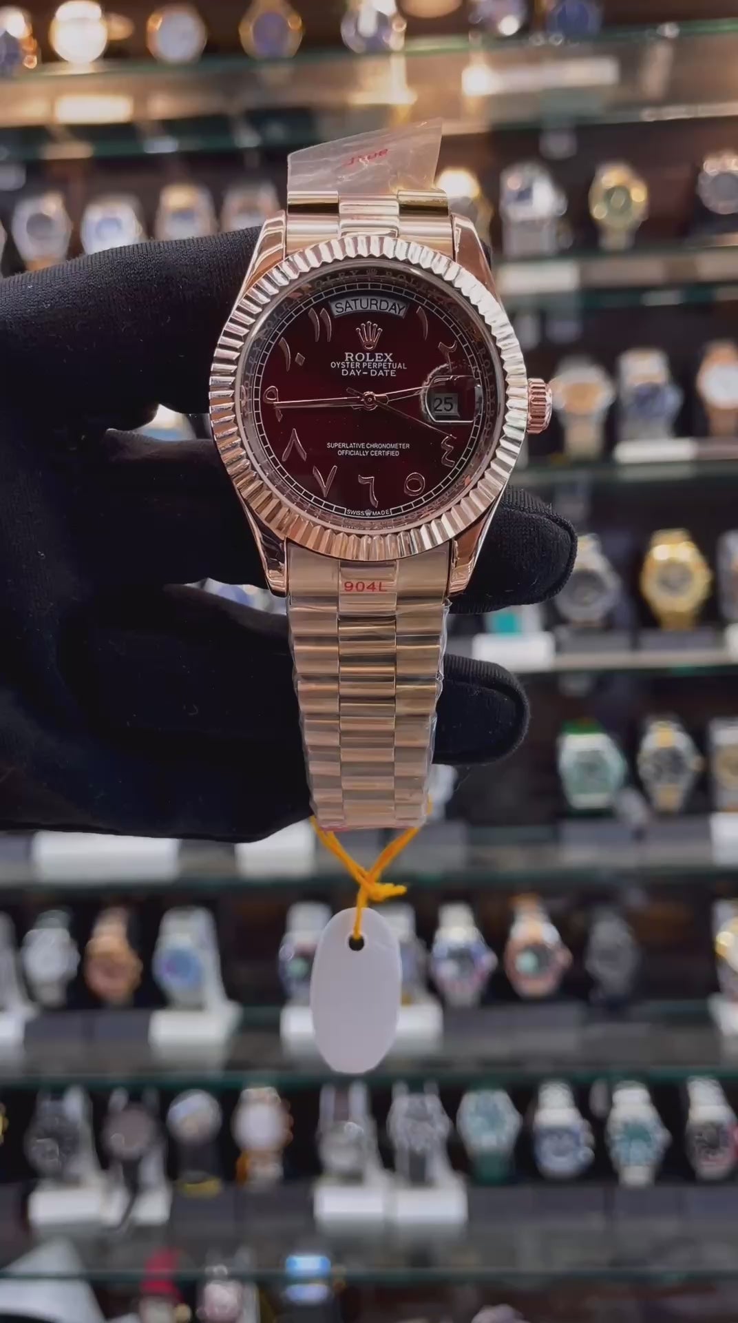 Rolex Day-Date Automatic Arabic Dial Brown Watch for Men