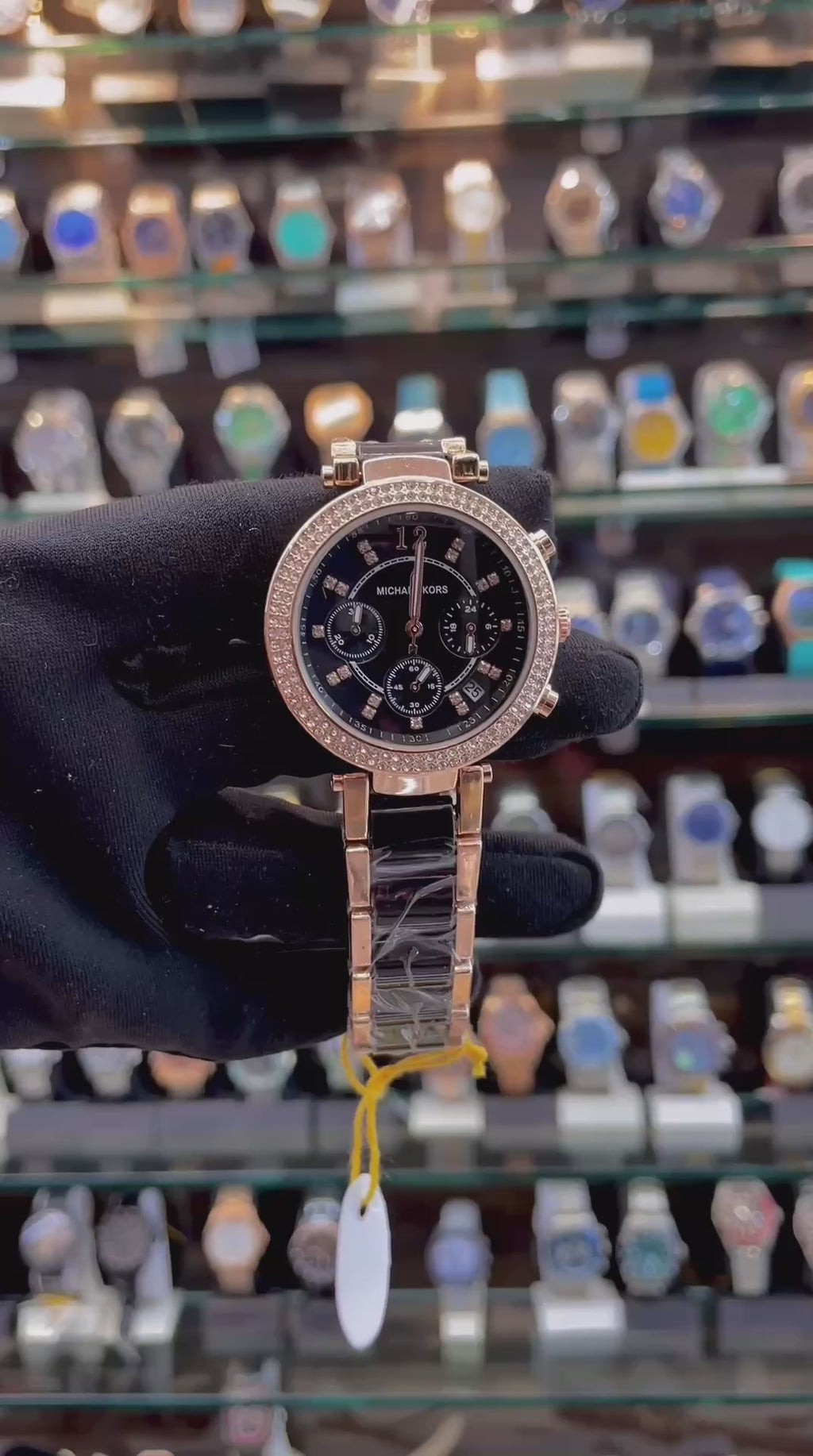 MICHAEL KORS (MK) NOW IN CHRONO WORKING ✅ FOR GIRLS 🔥 BOLD DIAL BLACK 🖤