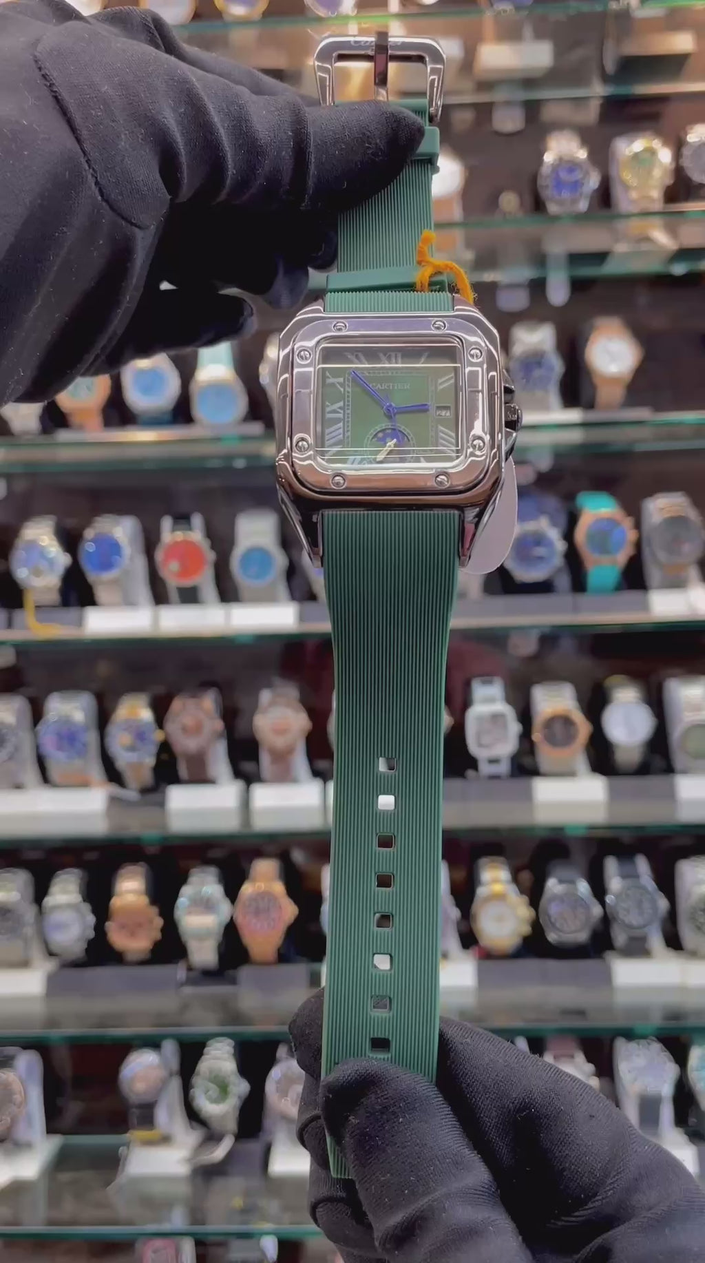 CARTIER SANTOS DAY/NIGHT INDICATOR ☑️  GREEN 💚