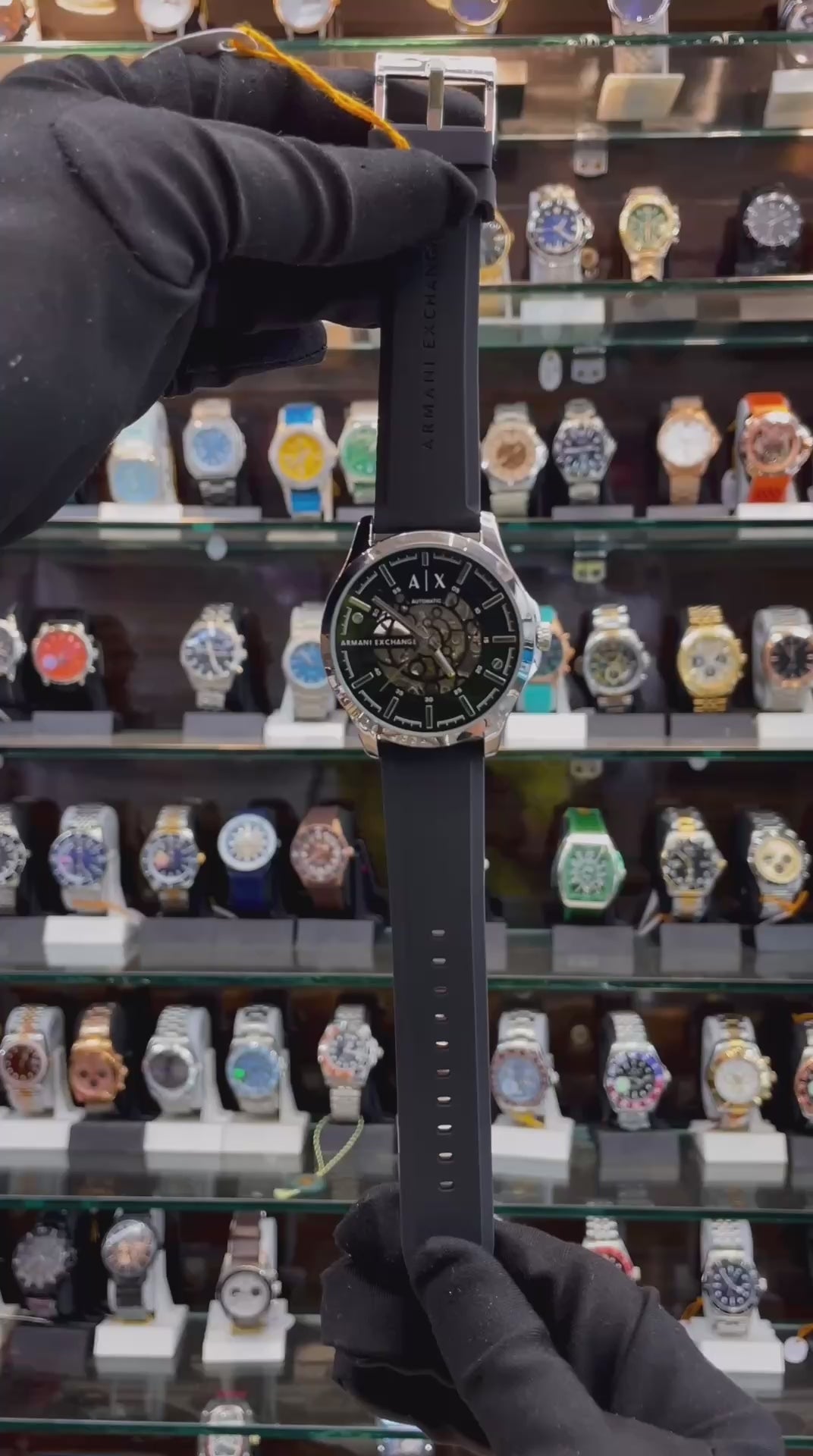 ARMANI EXCHANGE AUTOMATIC NOW IN SILICON BLACK 🖤