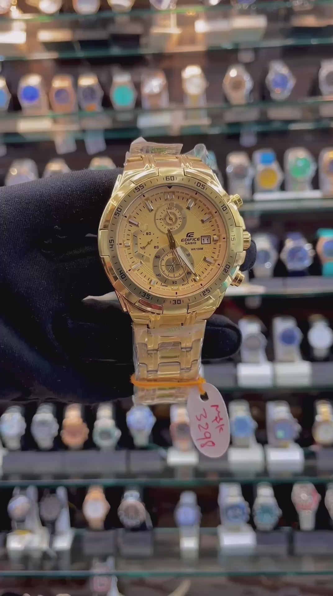 EDIFICE CASIO WR100M NOW IN BEST QUALITY FOR MENS ✨FULL GOLD 🥇
