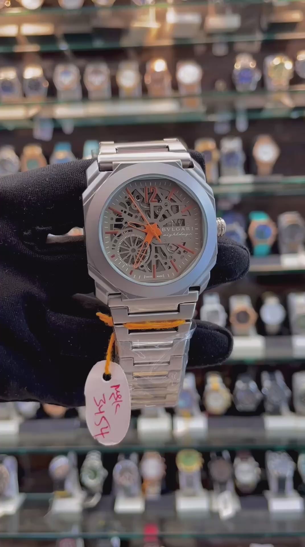 BVLGARI OCTO FINISSIMO SKELETON MATTE GREY 🩶 ORANGE 🧡
