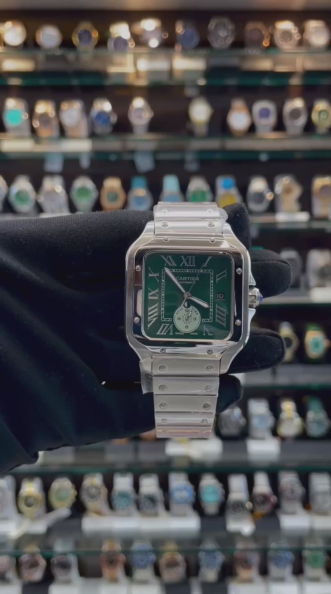 CARTIER SANTOS DUAL - TIME NOW IN MASTER PIECE 🤩 GREEN 💚