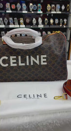 CELINE DUFFLE BAG LARGE VOYAGE BAG IN TRIOMPHE CANVAS WITH CELINE PRINT