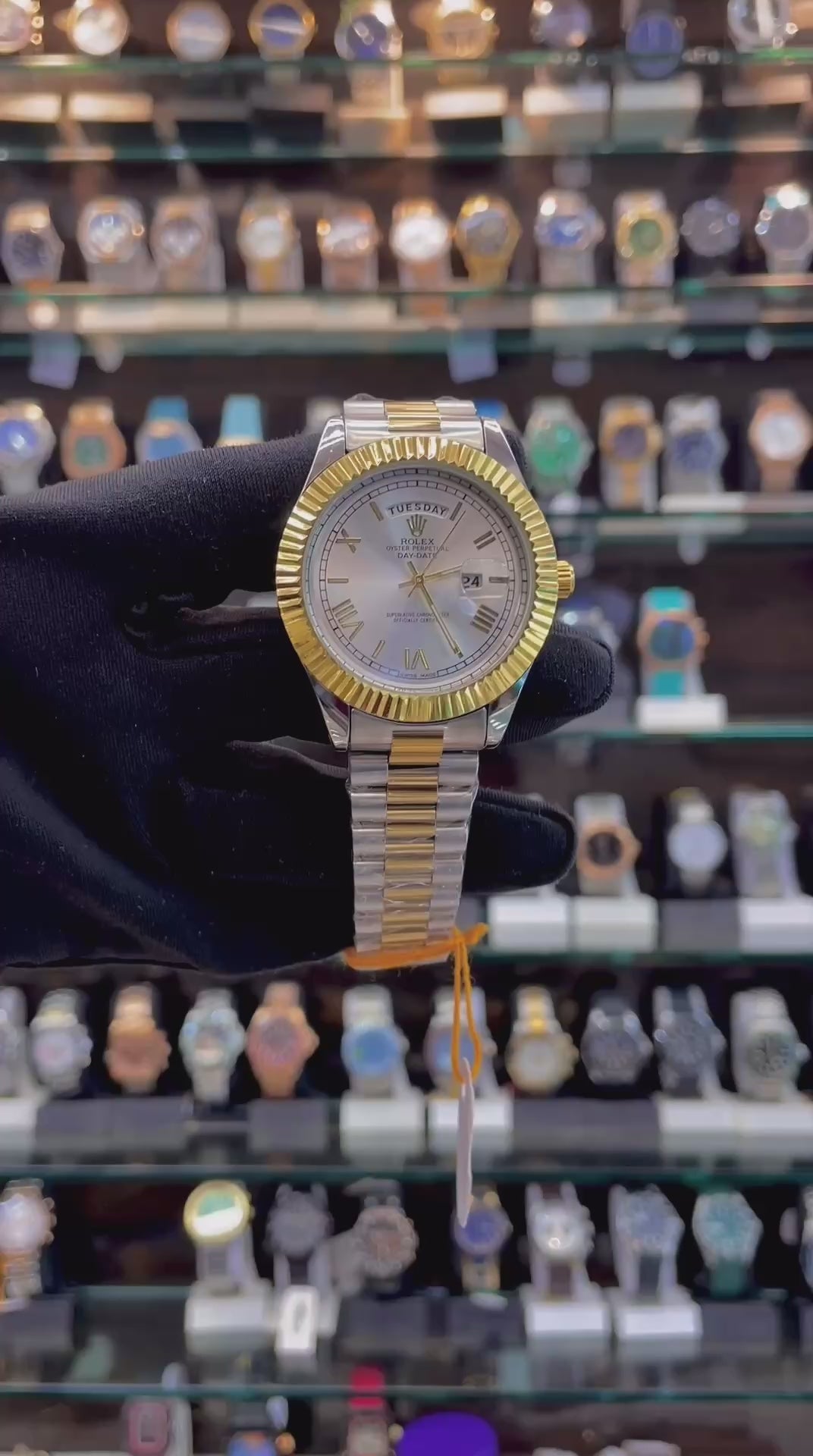 ROLEX DAY-DATE IN DUAL TONE FOR MENS WHITE 🤍 DIAL