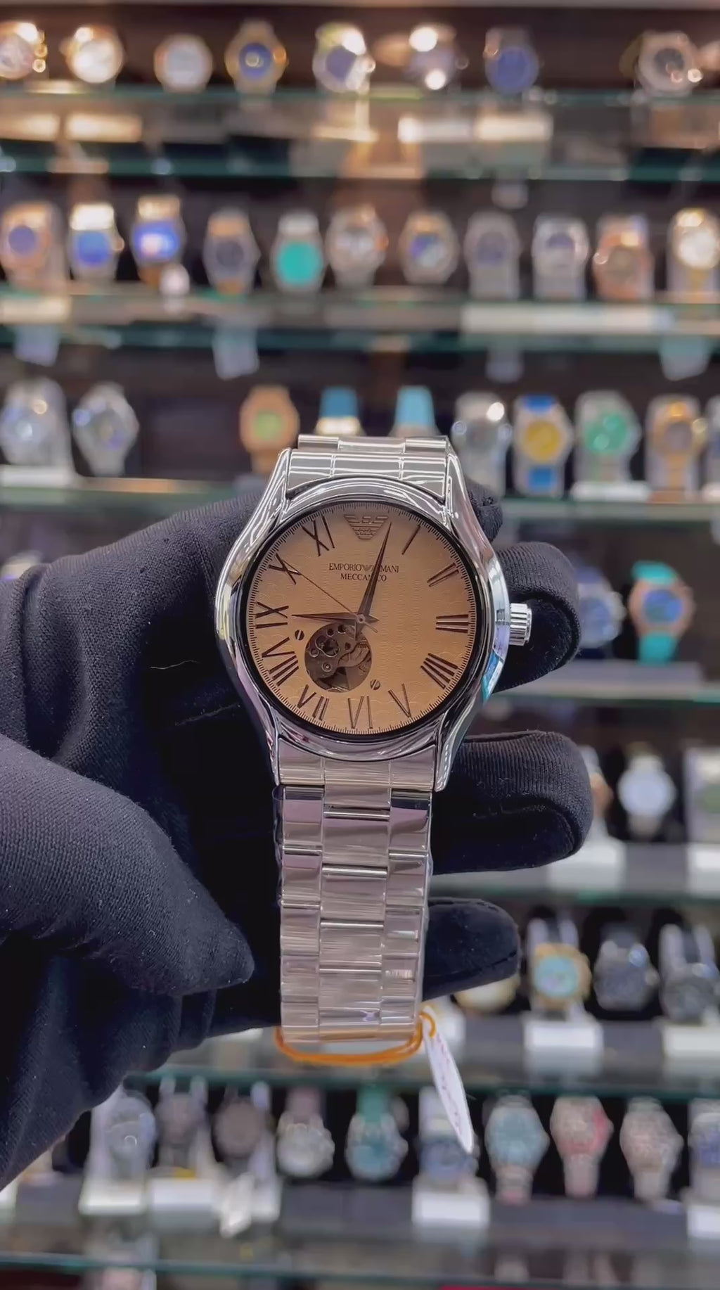 EMPORIO ARMANI MECCANICO TRANSPARENT DIAL 🤩 FOR MENS AUTOMATIC