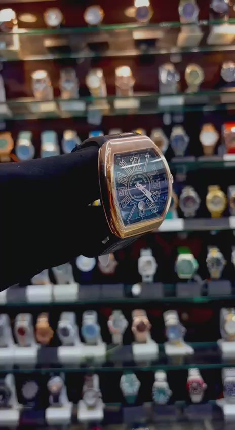 FRANCK MULLER VANGUARD ROSE 🌹 GOLD METAL BODY IN ETA MACHINE ⚙️