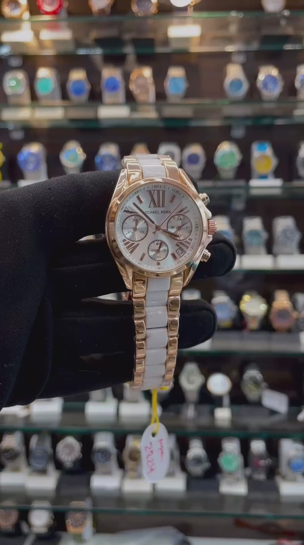 MICHAEL KORS (MK) CHRONOGRAPH FOR GIRLS DUAL TONE CHAIN WHITE 🤍 DIAL 🤩