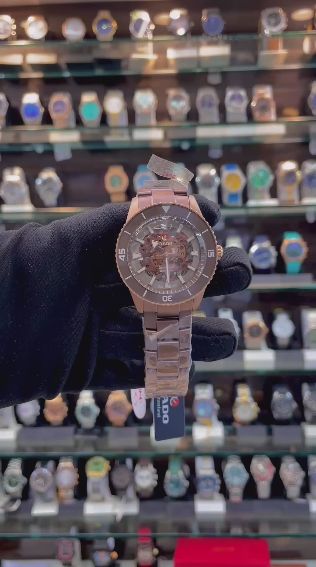 RADO CAPTAIN COOK HIGH-TECH CERAMIC SKELETON BROWN 🤎 IN CHAIN ⛓️