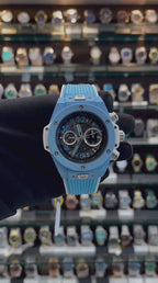 HUBLOT BIG BANG UNICO SKY BLUE,  LIGHT BLUE 🩵 CERAMIC CASE IN MASTER PIECE 🤩