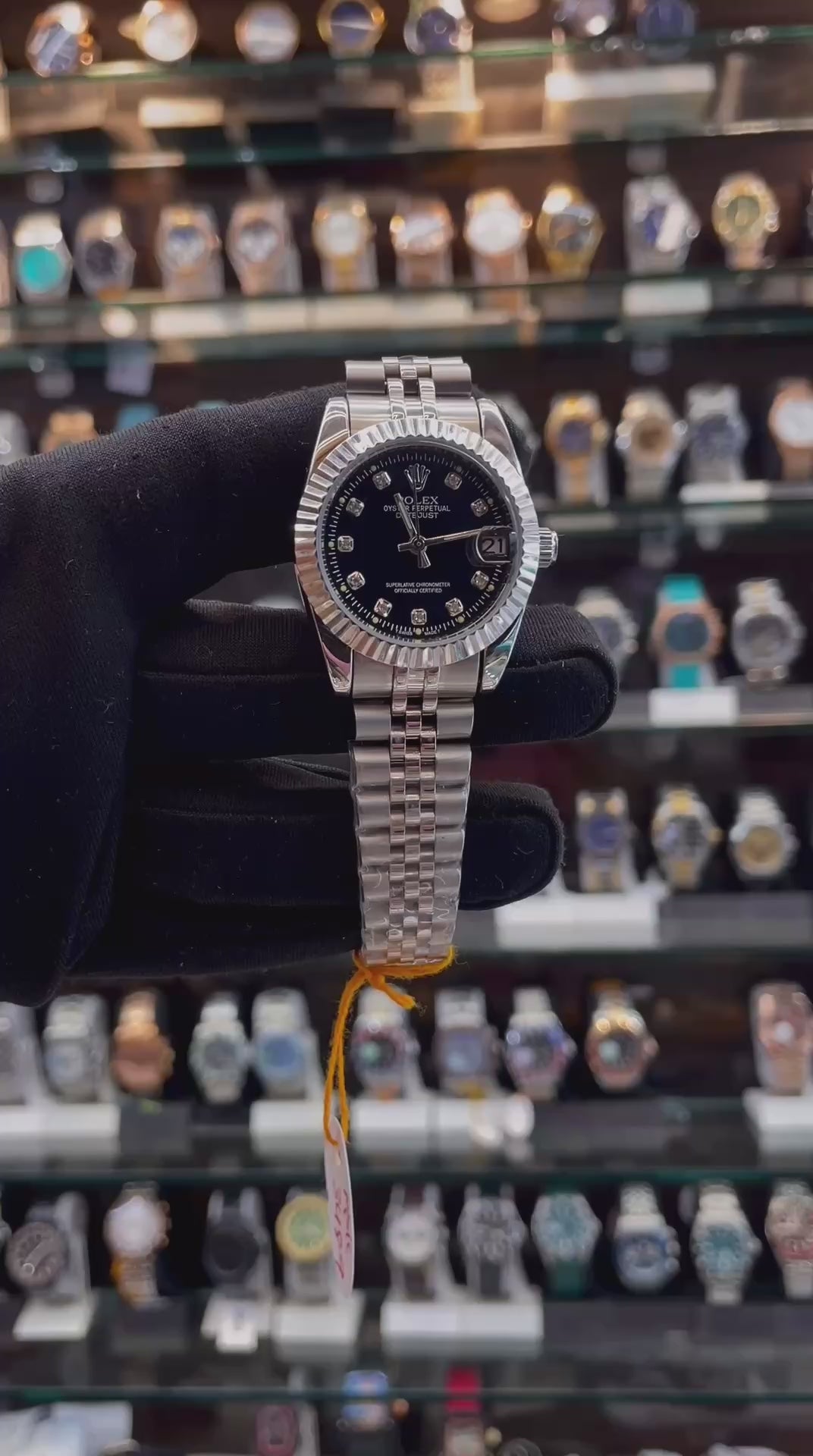 ROLEX DATE JUST AUTOMATIC ⚙️ FOR GIRLS 🤩 BLACK 🖤 DIAL