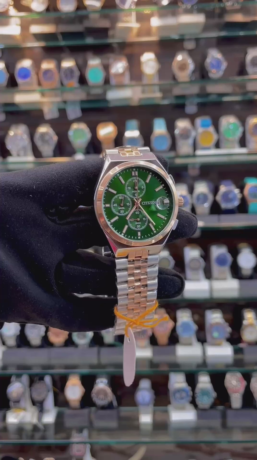 CITIZEN CHRONOGRAPH FOR MENS IN DUAL TONE GREEN 💚