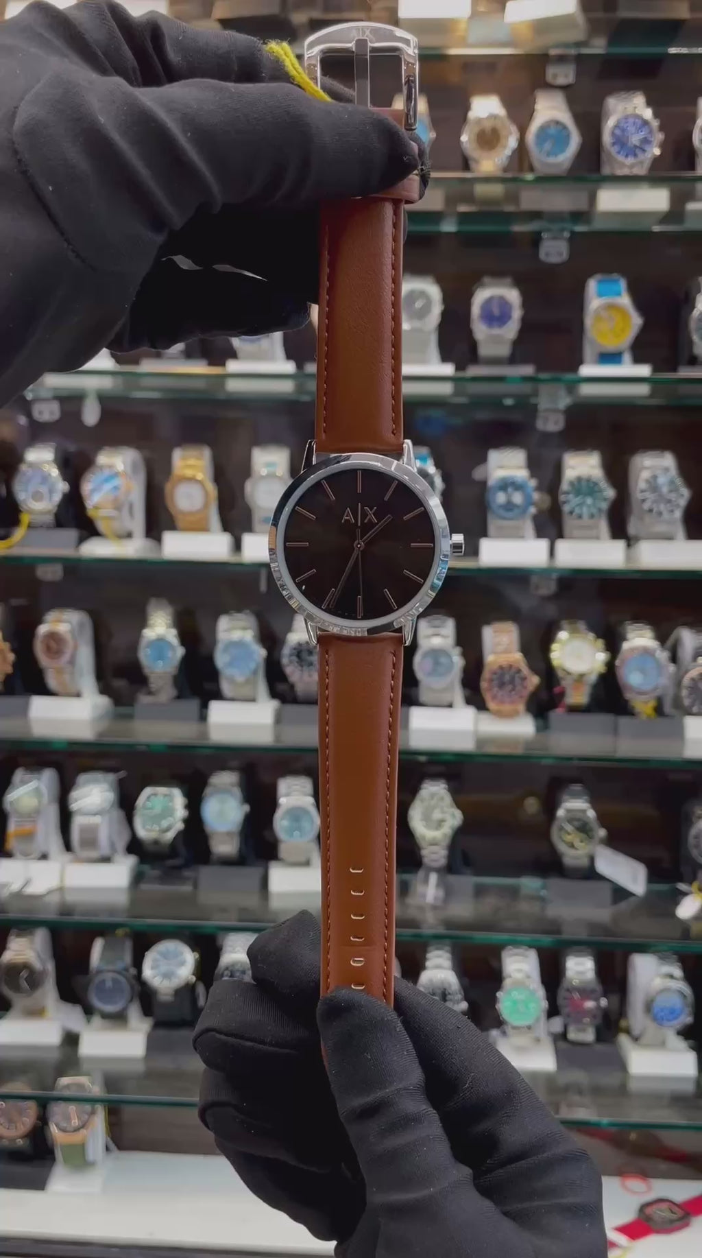 ARMANI EXCHANGE  AX PLAIN DIAL 🤩 IN LEATHER BROWN 🤎 DIAL