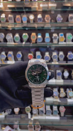 TISSOT POWERMATIC 80 NOW IN AUTOMATIC ⚙️ GREEN 💚 SILVER 🥈 STAINLESS BODY & CHAIN ⛓️