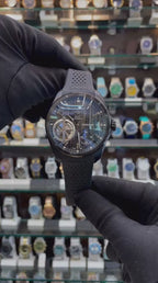 TAG HEUER GRAND CARRERA PENDULUM WATCH 49MM IN MASTER PIECE 🤩BLACK 🖤 TRANSPARENT DIAL 🤩