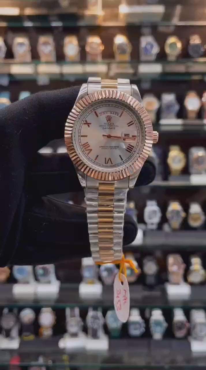 ROLEX DAY-DATE IN DUAL TONE FOR MENS WHITE 🤍