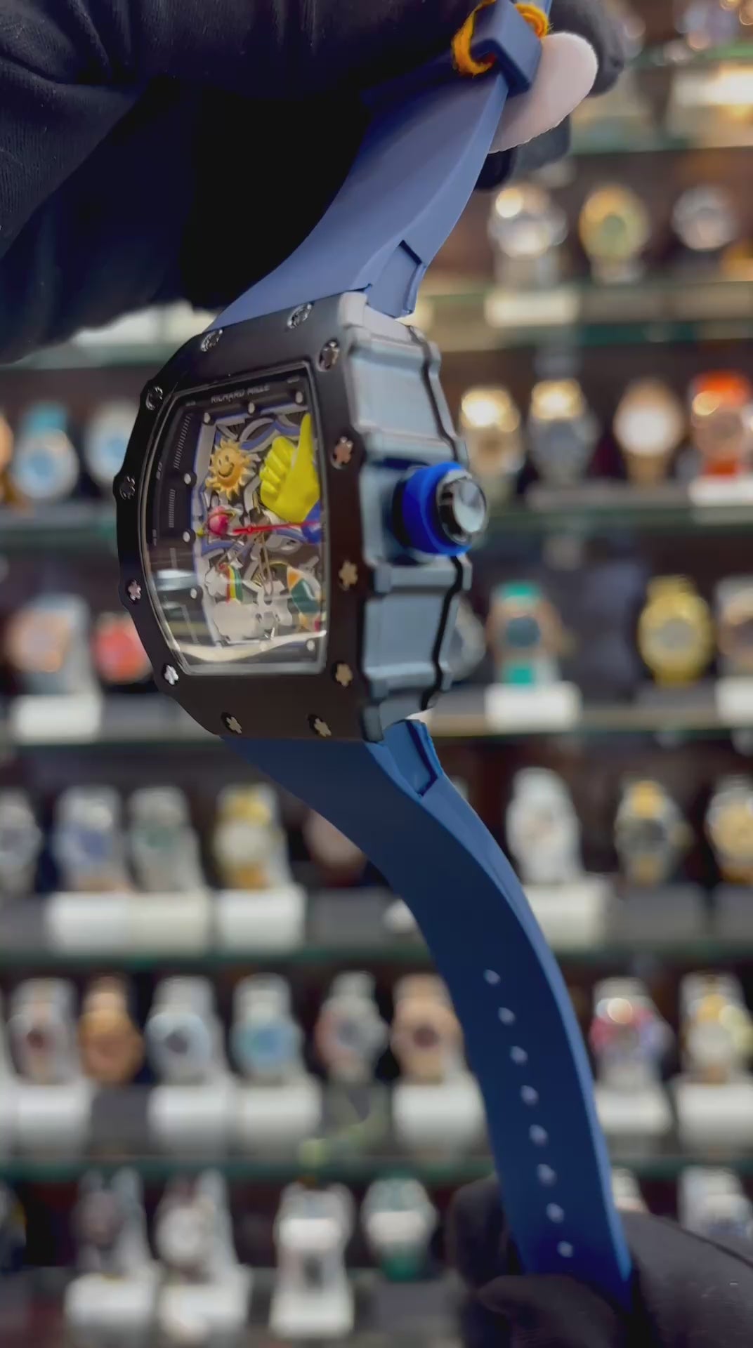 RICHARD MILLE RM IN SMILEY CARTOON DIAL 💝  QUARTZ BLUE