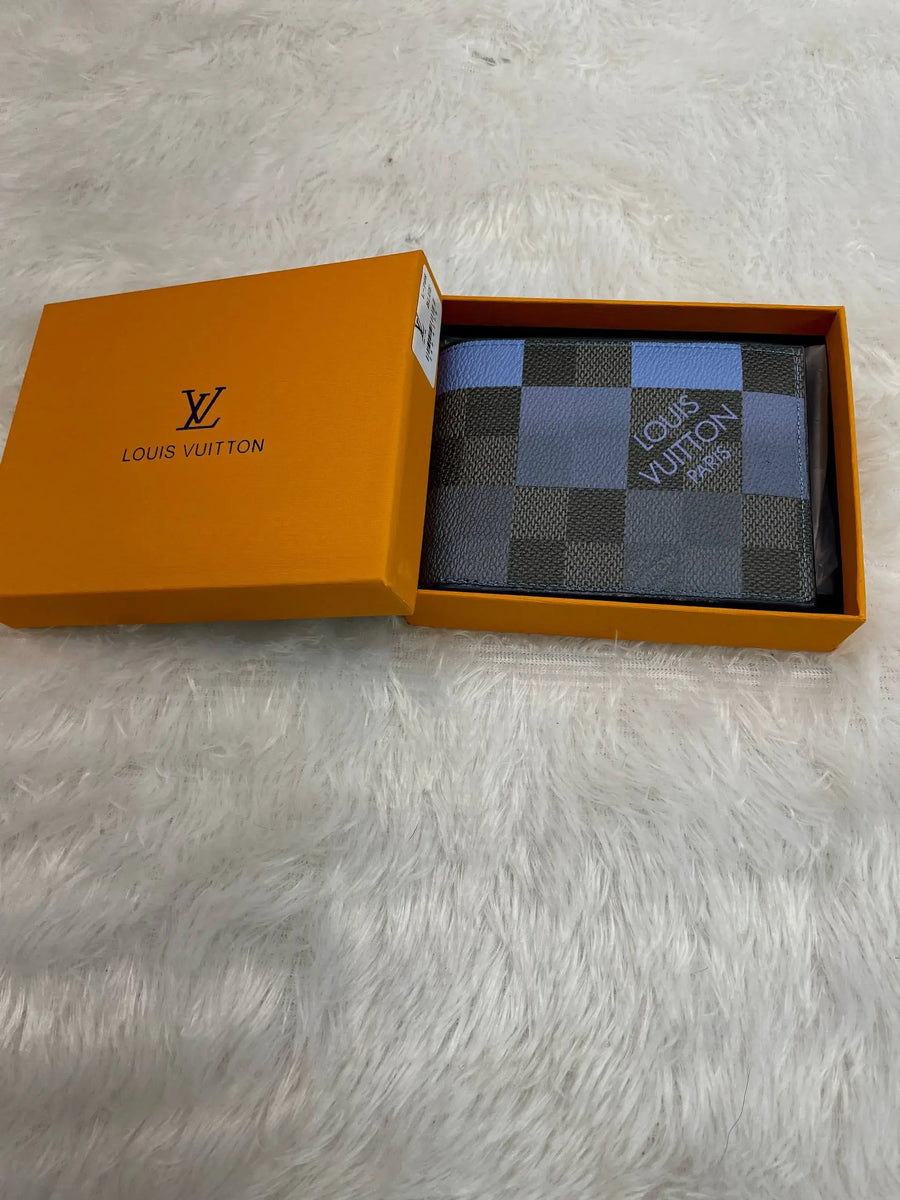 . Louis vuitton (lv) premium wallet Black x blue leather print