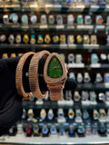 Bvlgari snake bracelet watch for girls green dial