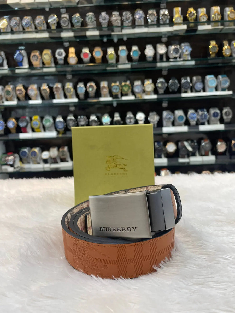 Burberry formal wear belt for mens brown