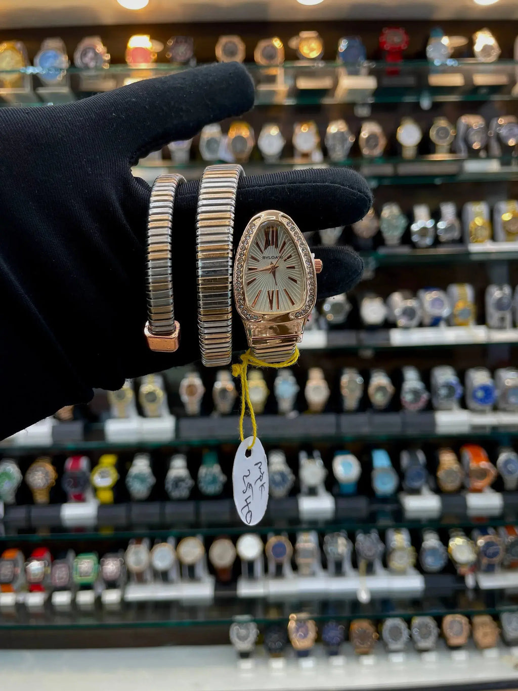Bvlgari snake bracelet watch for girls under budget in rose gold