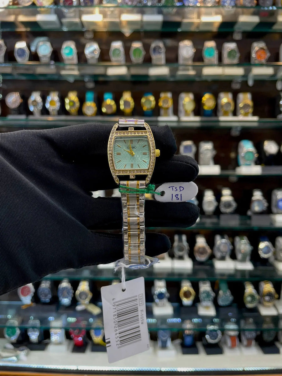 Casio girls party wear watch tiffany blue dial