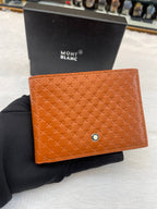 MONT BLANC WALLET IN FAUVE COLOR WITH AN EMBOSSED GEOMETRIC IN HEAVY QUALITY 💯