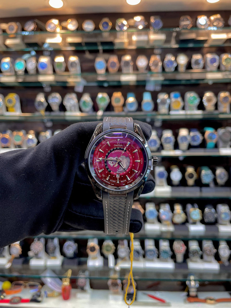 OMEGA SEAMSTER WORLD 🌍 TIME NOW IN BUDGET 😁 FOR MENS 👨  RED ♥️