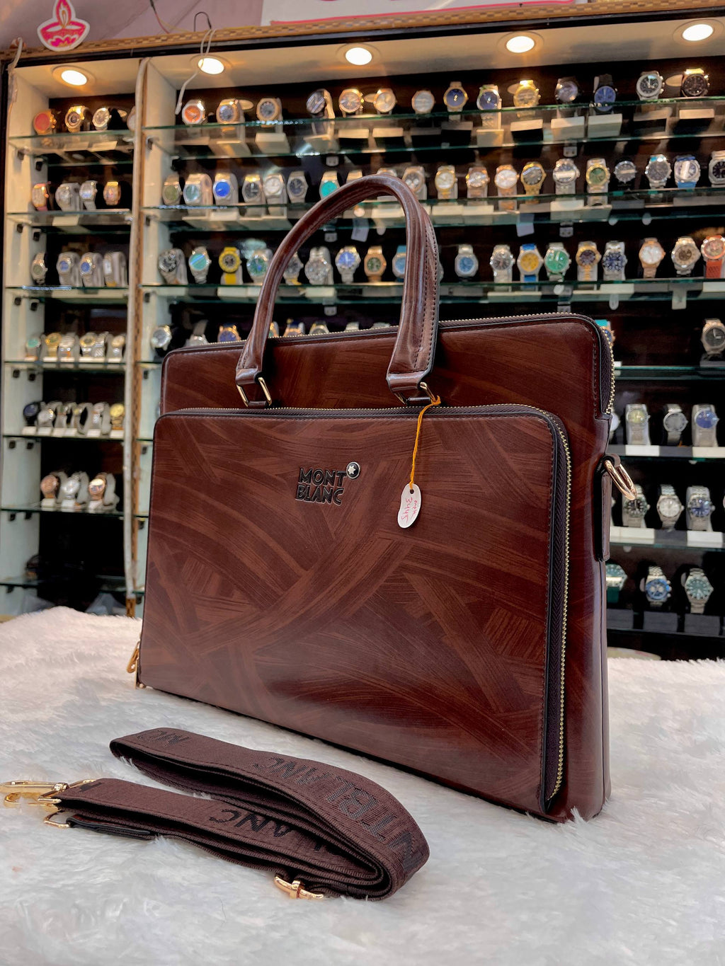 MONT BLANC LAPTOP BAG WOOD GRAIN 🌾 TEXTURE PRINT 🐾 HEAVY QUALITY 💯