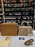 COACH DARCIE CARRYALL IN BLOCKED SIGNATURE CANVAS LIGHT KHAKI