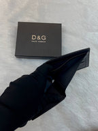 DOLCE & GABBANA GREY BI-FOLD WALLET IN LEOPARD PRINT DAUPHINE LEATHER LEAPORD PRINT BODY