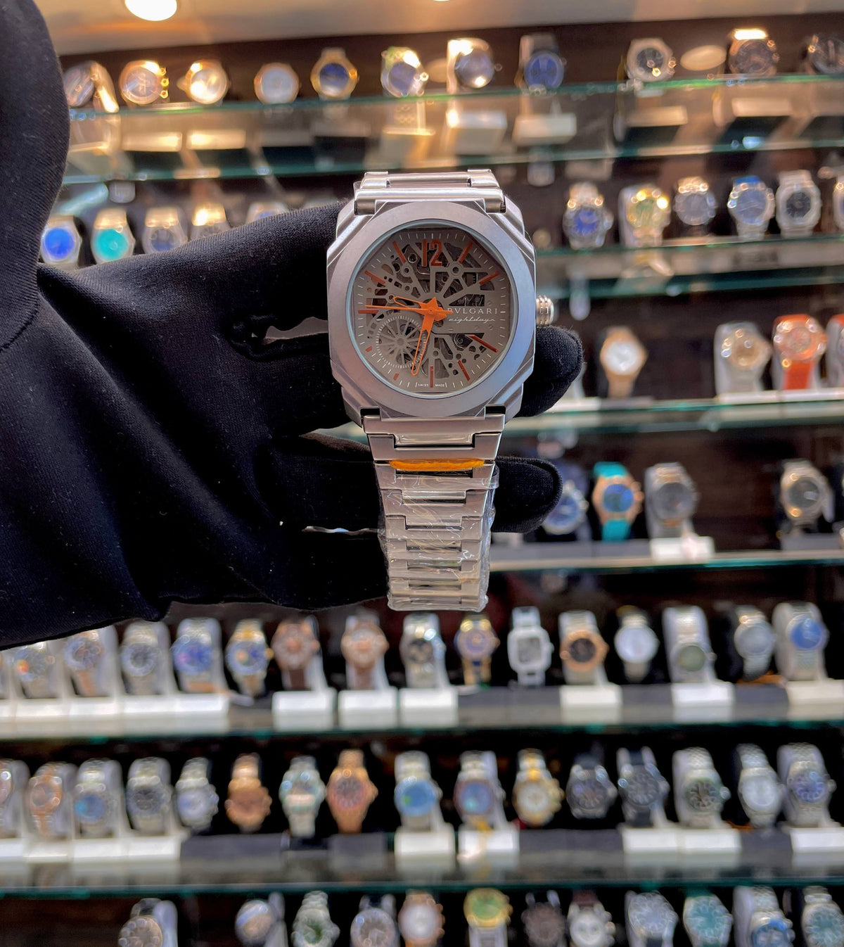 BVLGARI OCTO FINISSIMO SKELETON MATTE GREY 🩶 ORANGE 🧡