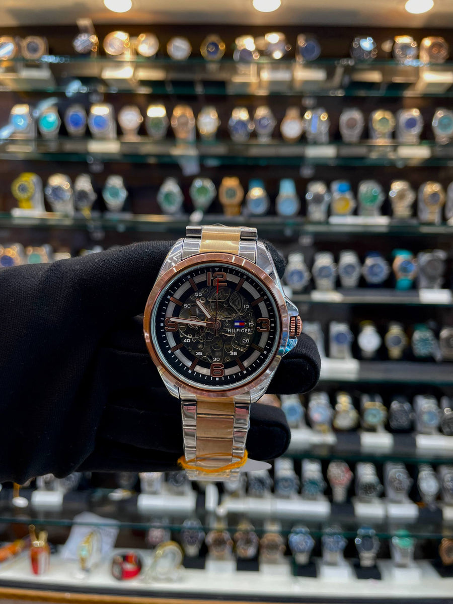 TOMMY HILFIGER NOW IN AUTOMATIC NEW DIAL 🤩BLACK 🖤 TRANSPARENT DIAL 🤩 BRONZE 🥉 STAINLESS BODY RING
