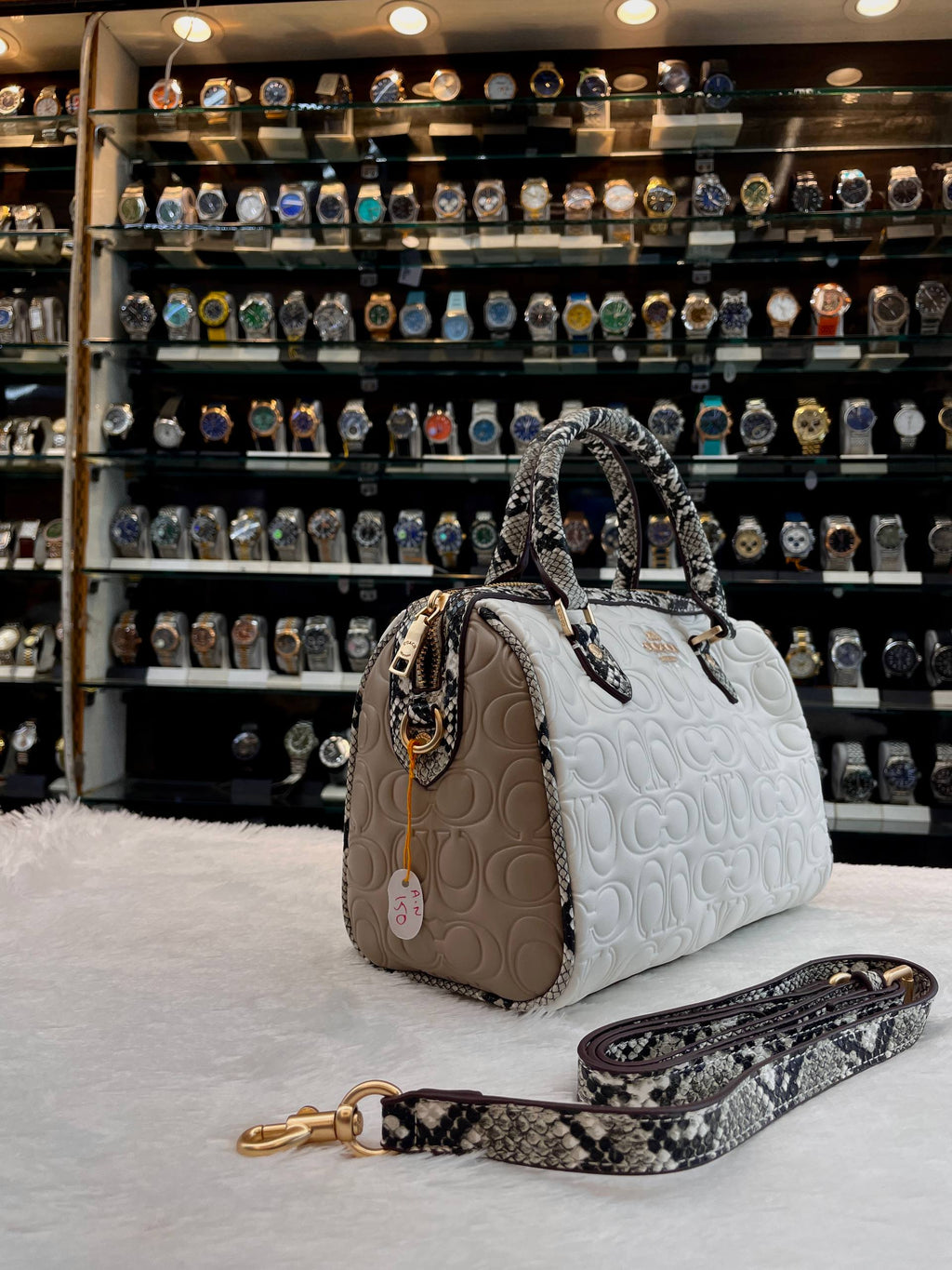 COACH MINI ROWAN CROSSBODY BAG SNAKE 🐍 SKIN IN BLOCKED SIGNATURE LEATHER