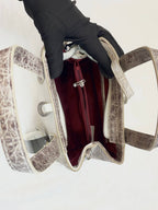 DIOR TOUJOURS HANDBAG 👜 IN WHITE 🤍 AND GREY 🩶 CROCODILE LEATHER.