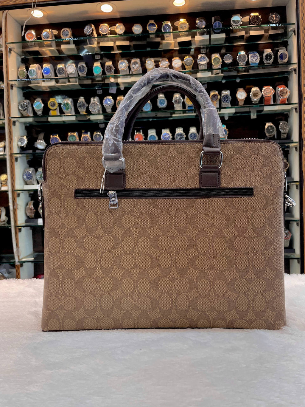 COACH MONOGRAM LAPTOP BAG BROWN 🤎 IN HEAVY QUALITY 💯
