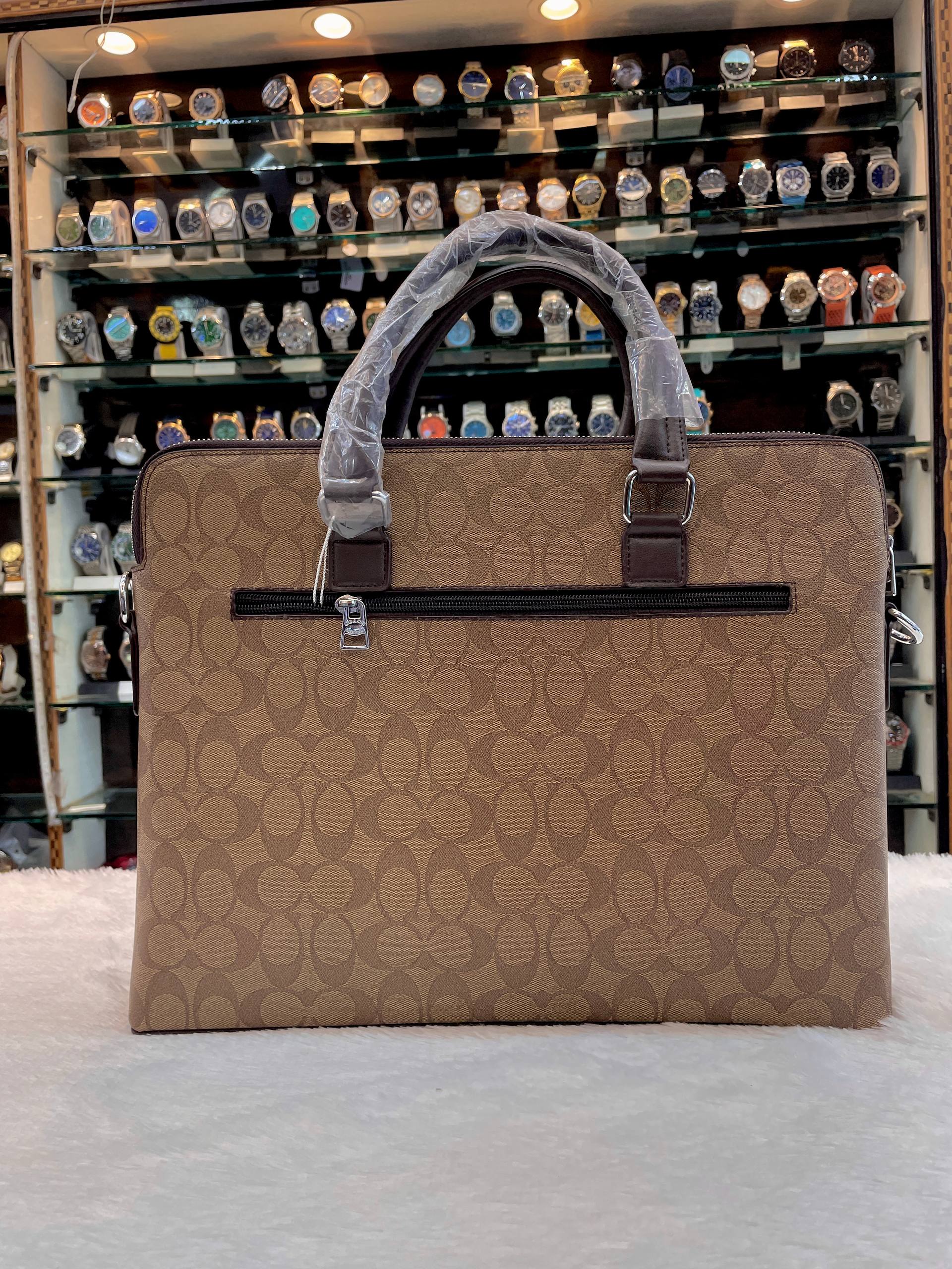 COACH MONOGRAM LAPTOP BAG BROWN 🤎 IN HEAVY QUALITY 💯