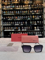 Miu Miu black oversized square sunglasses for girls front view