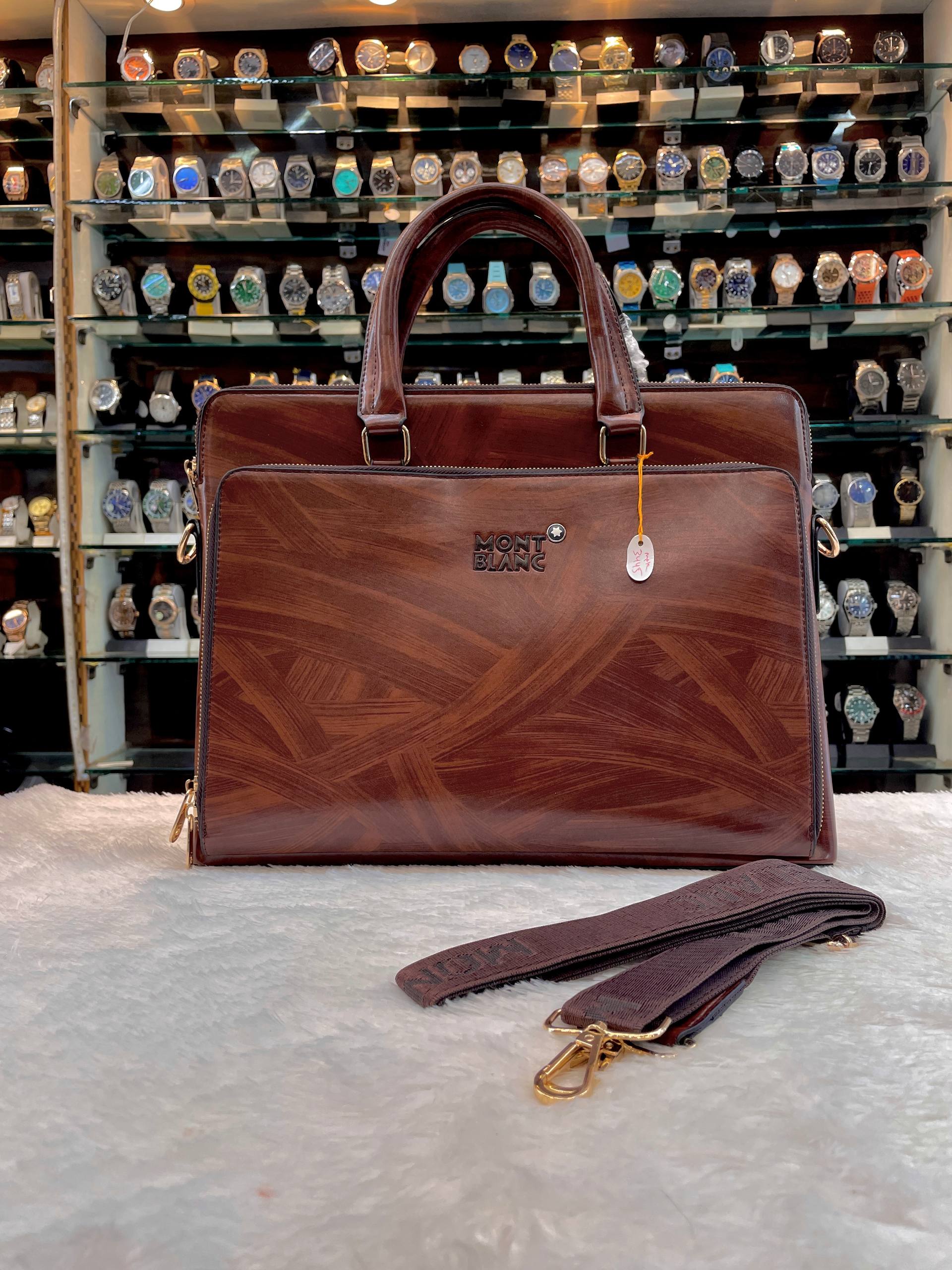 MONT BLANC LAPTOP BAG WOOD GRAIN 🌾 TEXTURE PRINT 🐾 HEAVY QUALITY 💯