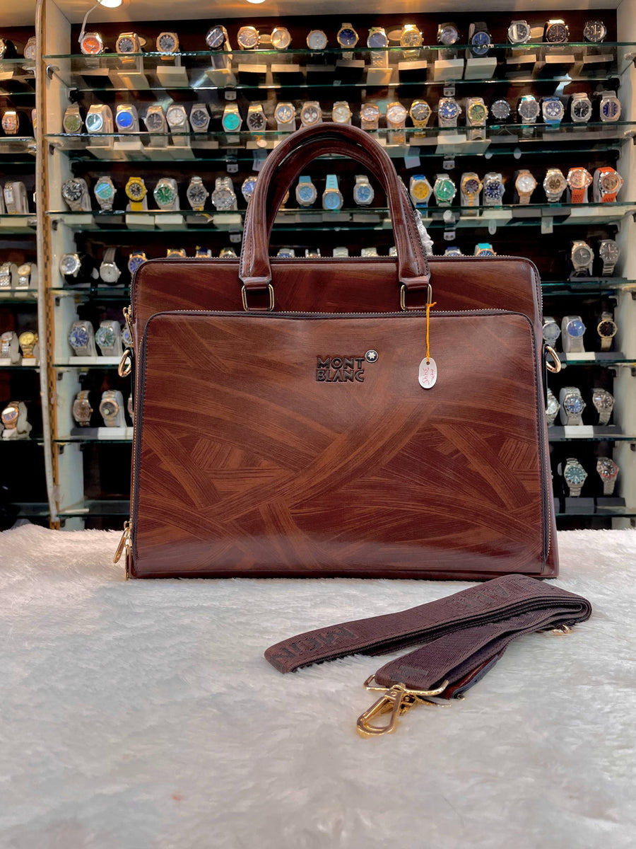 MONT BLANC LAPTOP BAG WOOD GRAIN 🌾 TEXTURE PRINT 🐾 HEAVY QUALITY 💯