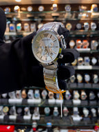 Emporio Armani men's white watch angled view
