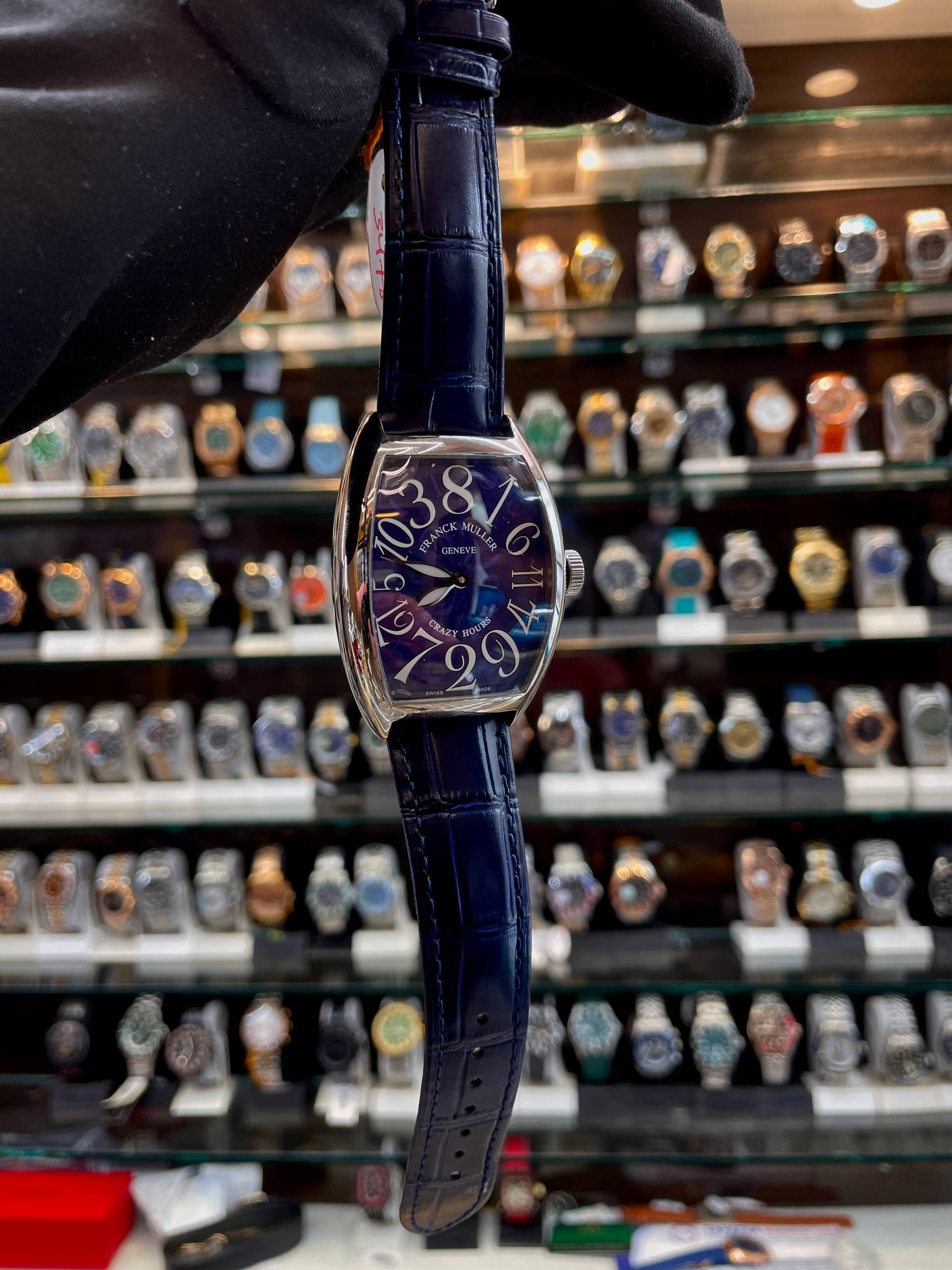 FRANCK MULLER CRAZY HOURS IN MASTER PIECE 🤩 💙 LEATHER
