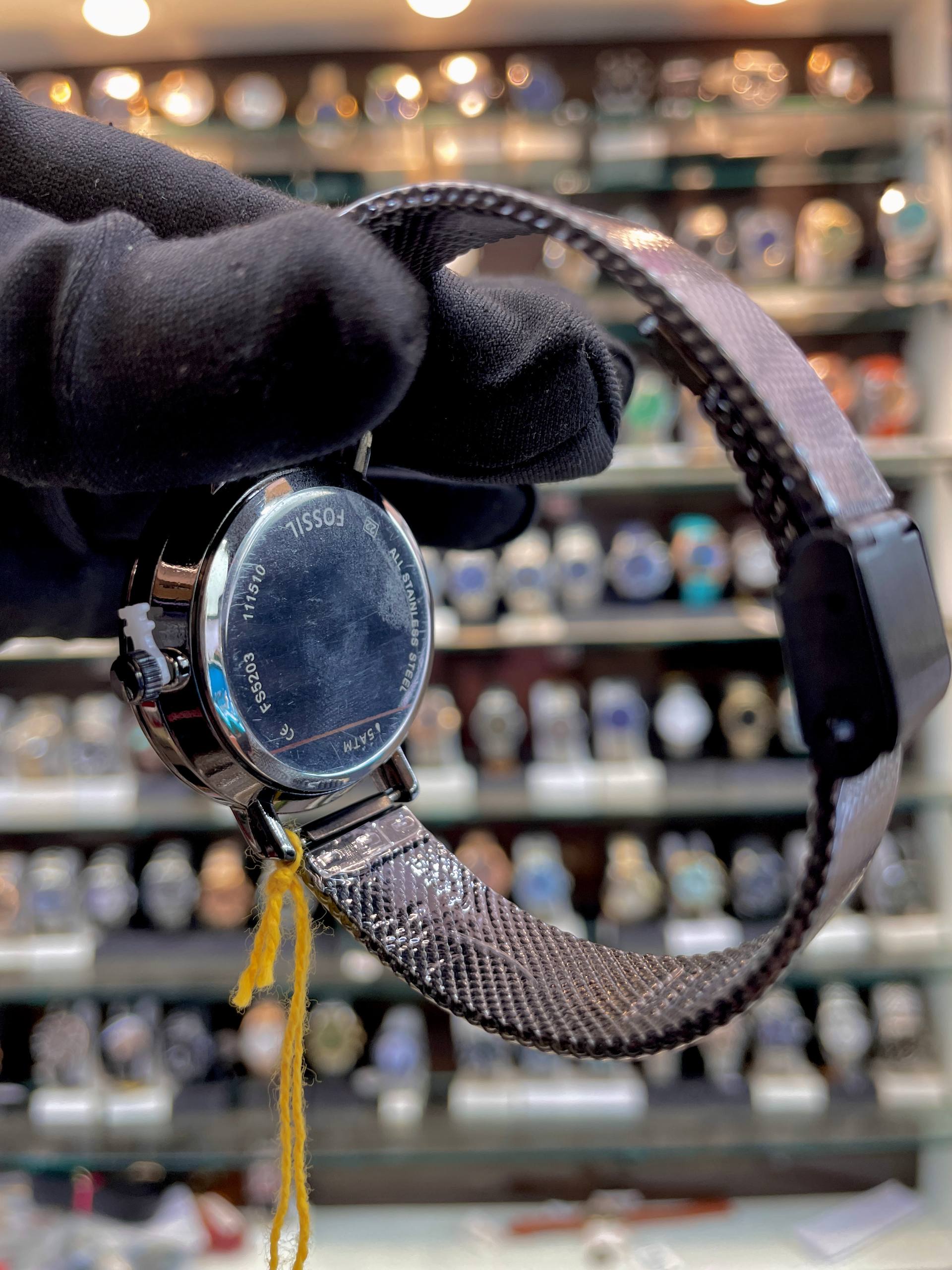 FOSSIL GIRLS WATCH ⌚ SLIM STRAP FULL BLACK 🖤