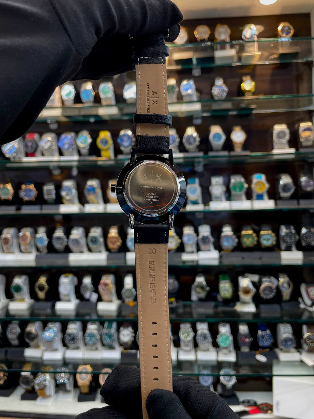 ARMANI EXCHANGE PLAIN DIAL 🤩 IN LEATHER BLACK 🖤