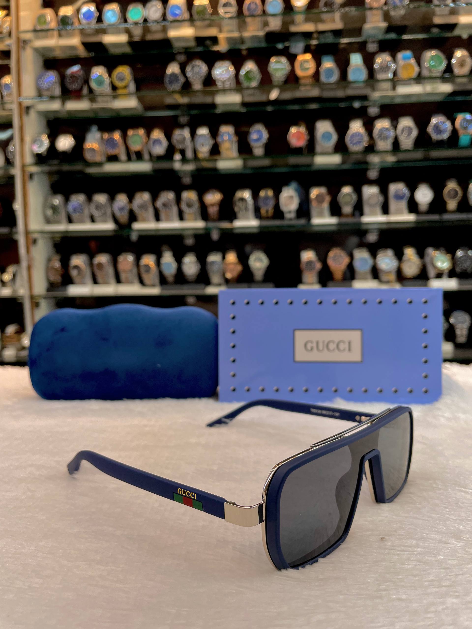 GUCCI SQUARE BLUE 🧊 GLASSES 🕶️ FOR MENS  🤩