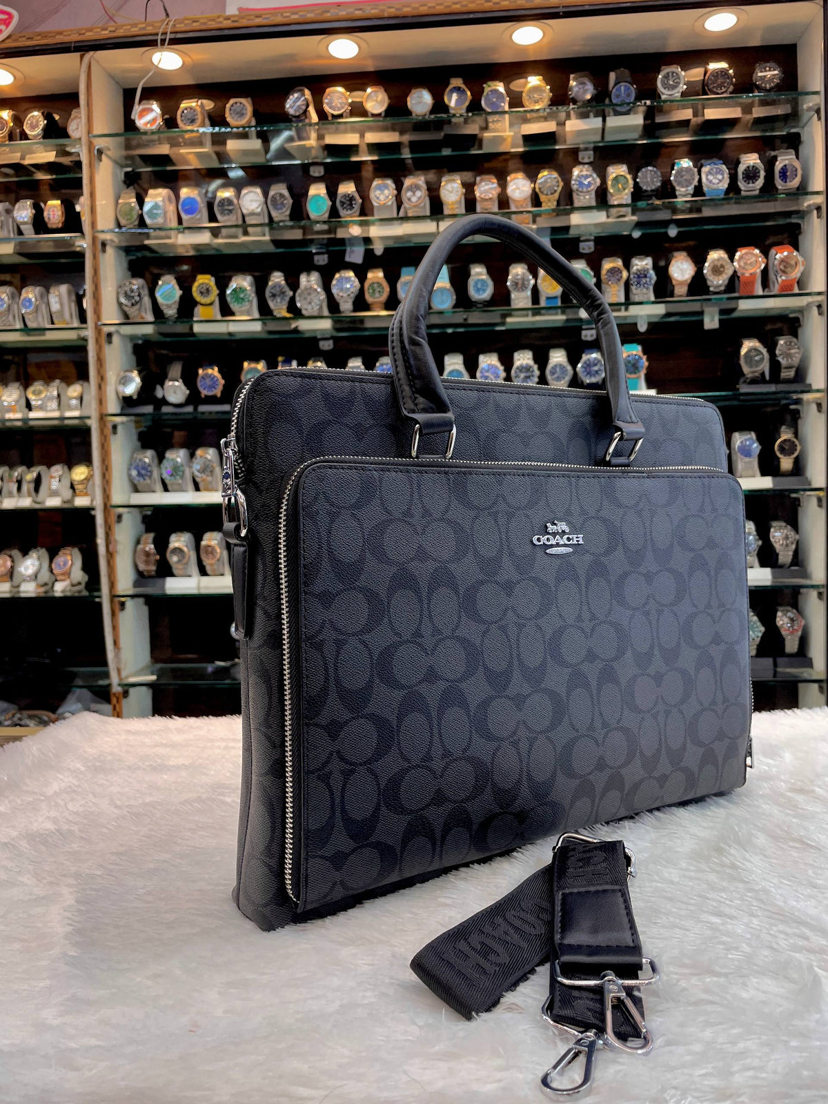 COACH MONOGRAM LAPTOP BAG BROWN 🤎 IN HEAVY QUALITY 💯