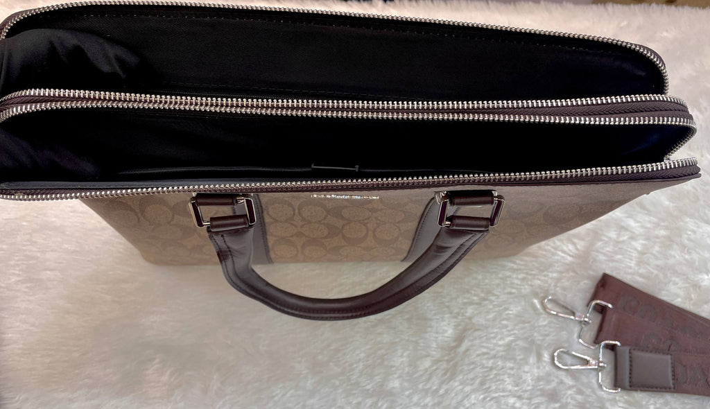 COACH MONOGRAM LAPTOP BAG BROWN 🤎 IN HEAVY QUALITY 💯