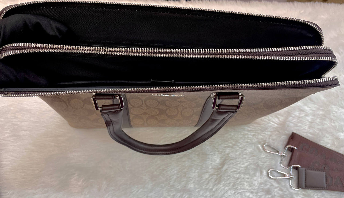 COACH MONOGRAM LAPTOP BAG BROWN 🤎 IN HEAVY QUALITY 💯